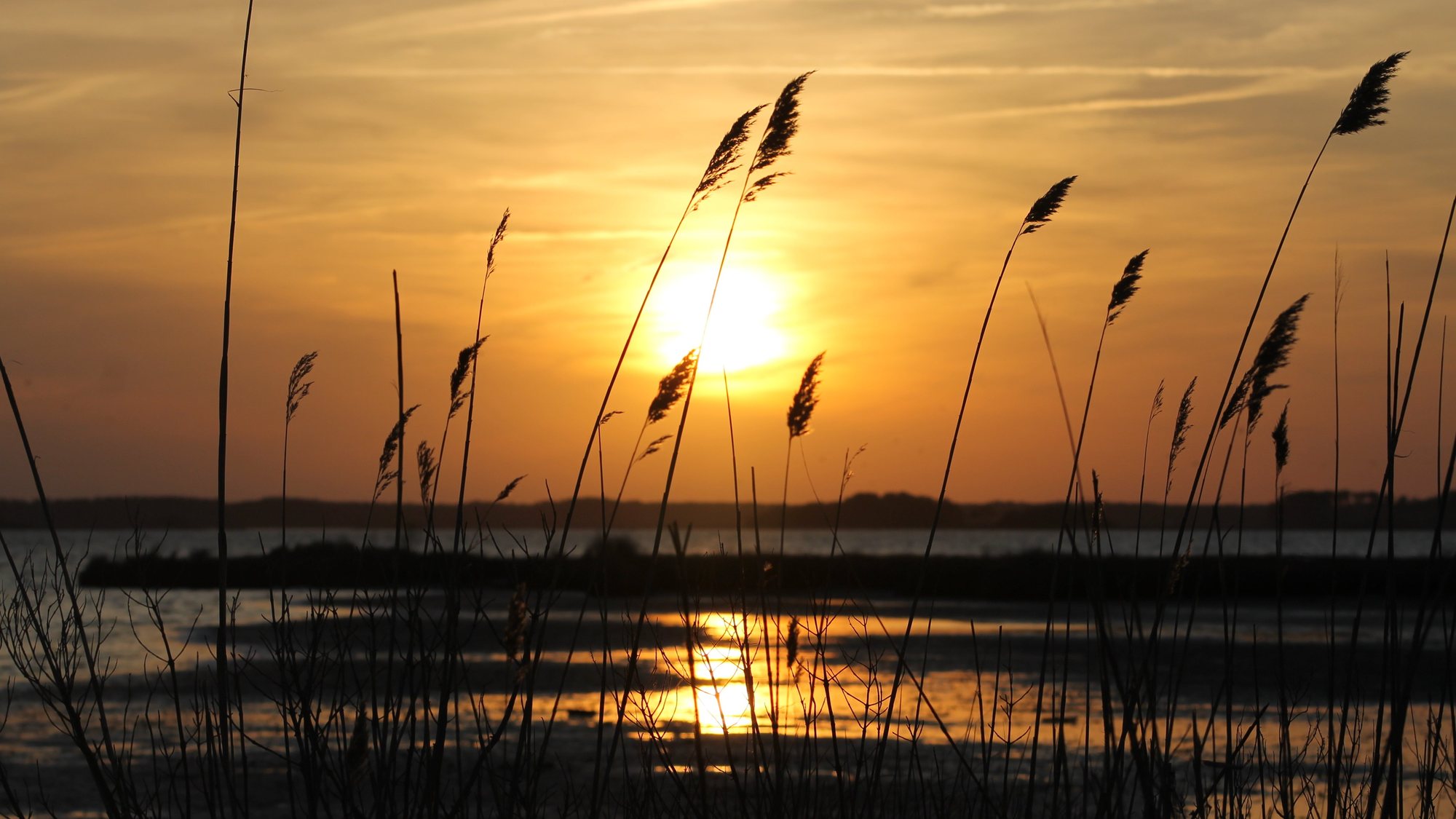 Sunset over Assawoman Bay from Northside Park in Ocean City, Maryland